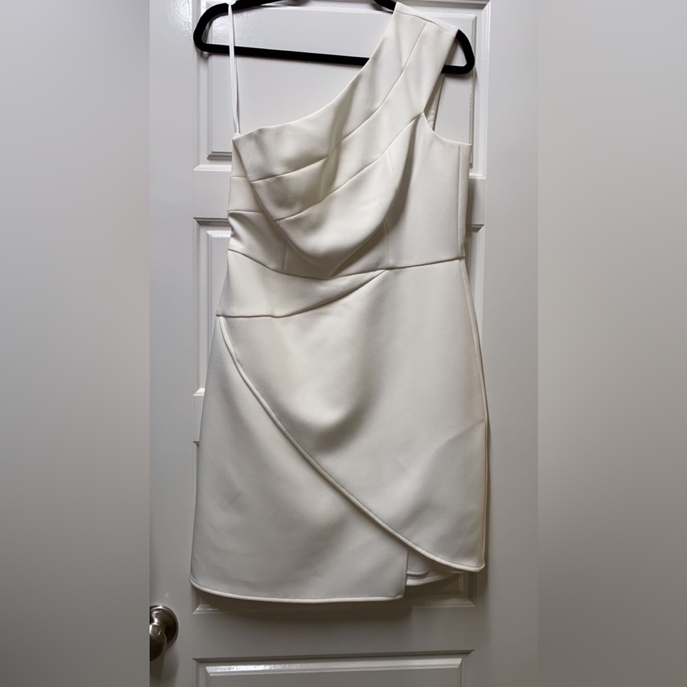 One shoulder cream/white dress NWT